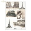 the old city of Paris, the Eiffel Tower. Old French postcards